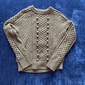 J Crew Cable Knit Olive Sweater